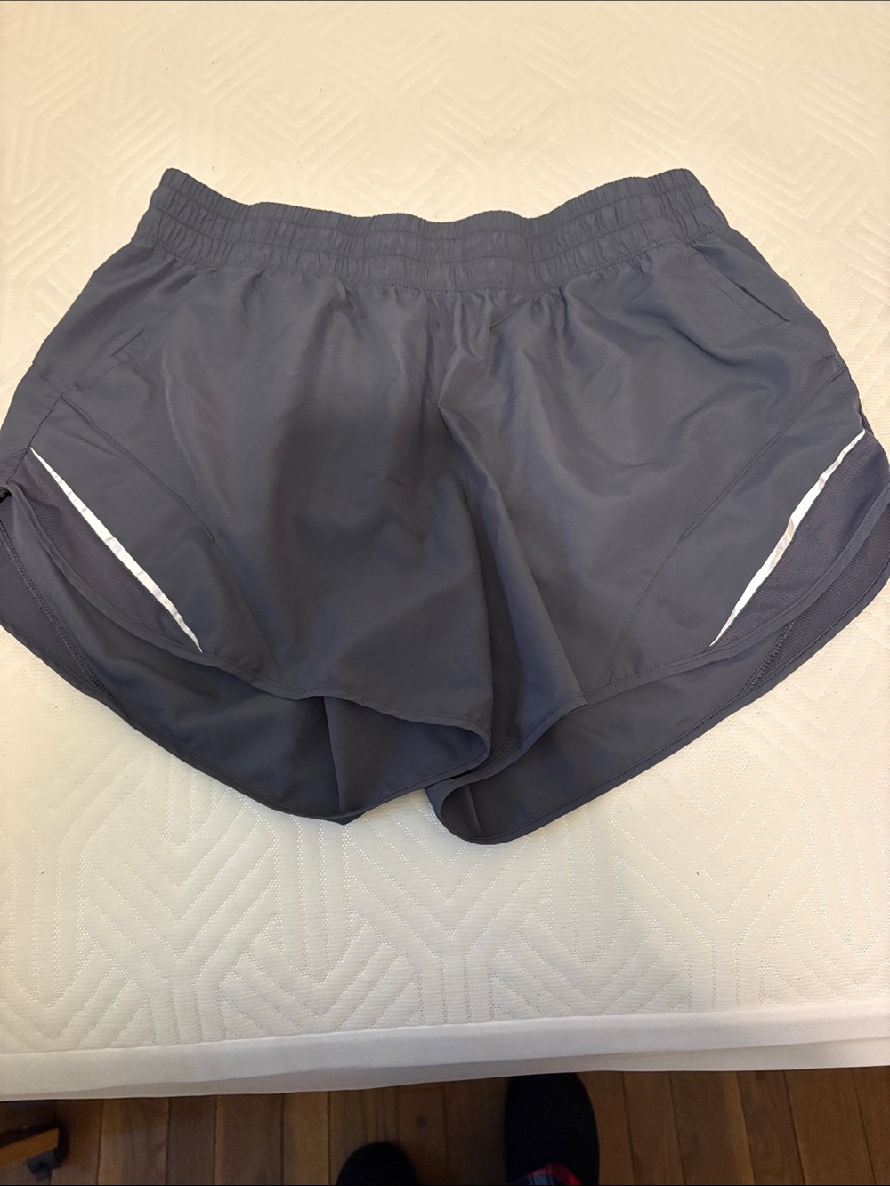 Athletic Works Gray Women's Athletic Running Shorts with Reflective Trim